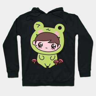 cute frog, cosplay frog, kawaii frog cartoon Hoodie